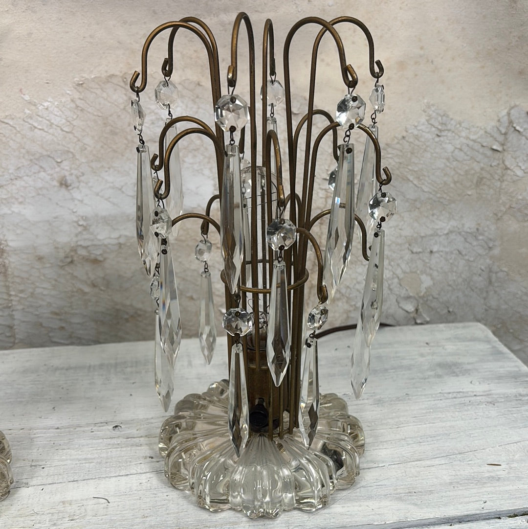 Vintage Waterfall Bedside Lamps Set of Two