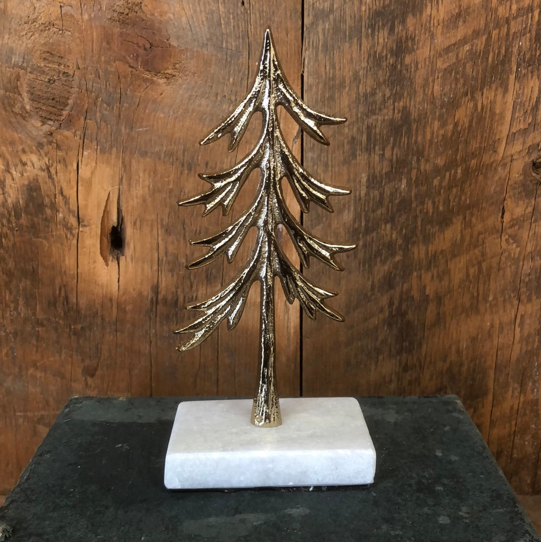 Gold Metal Tree on Marble Base Small