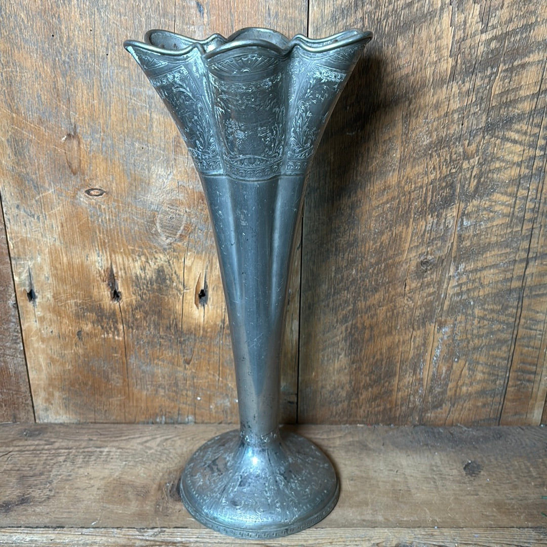 1920's Hartford Silver Co. Silverplated Engraved Art Deco Vase