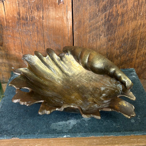 Vintage Brass Sea Shell Trinket Dish