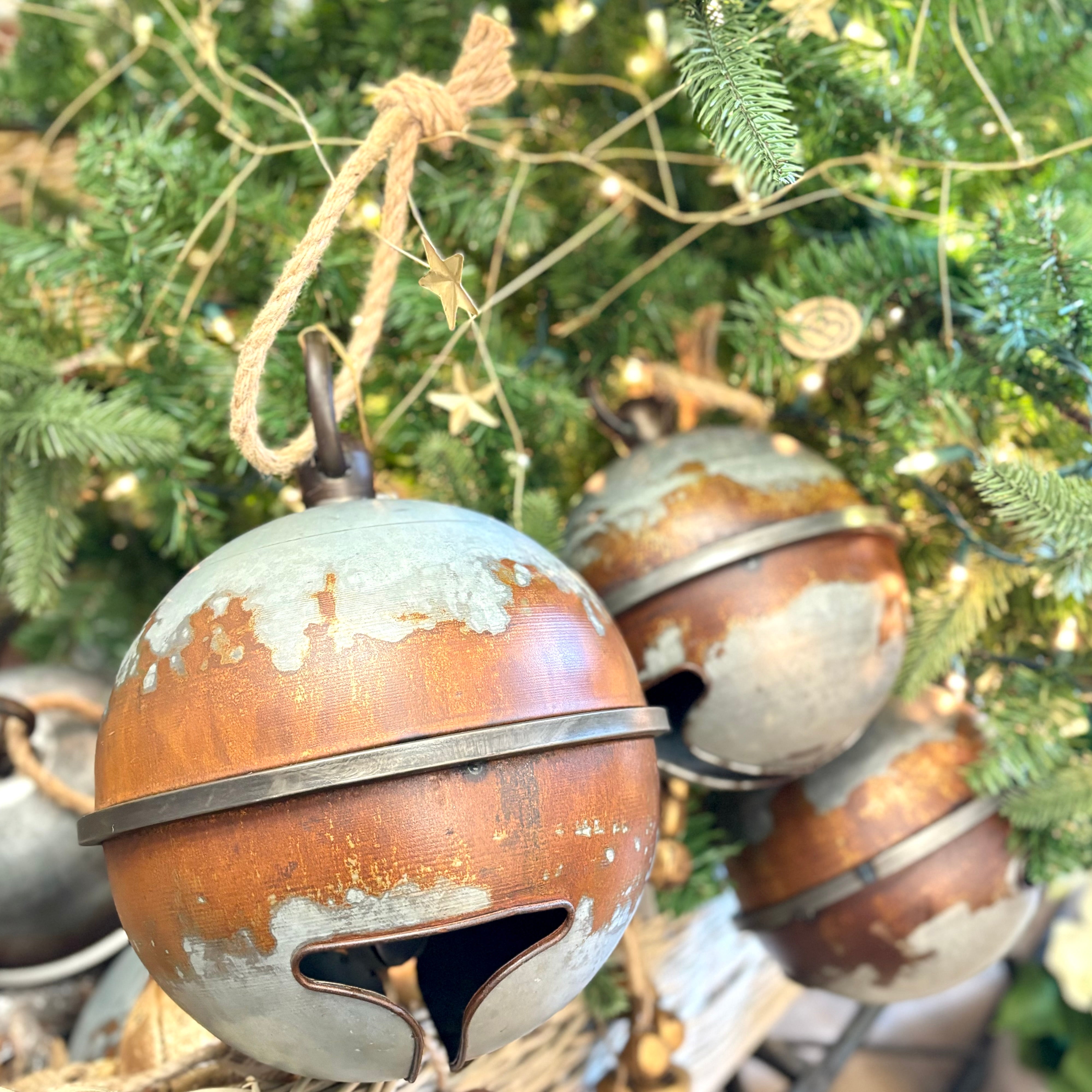 Aged Metal Sleigh Bell Large