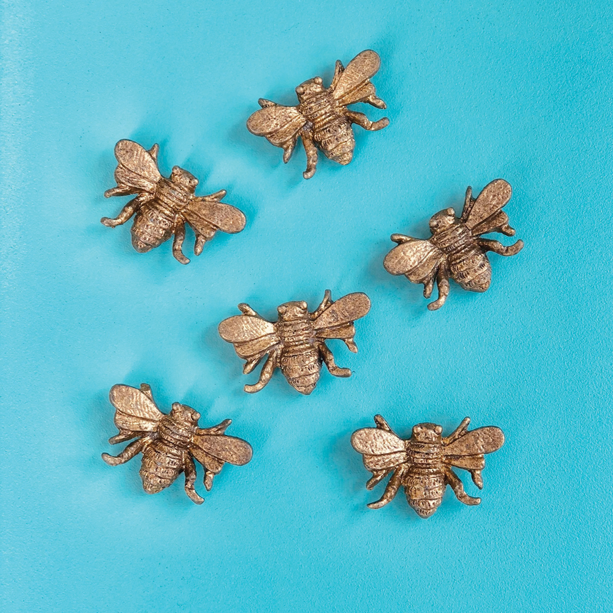 Pewter Bee Magnets Set of Six