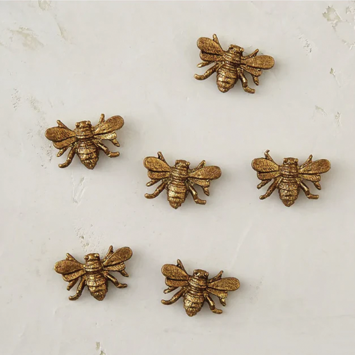 Pewter Bee Magnets Set of Six