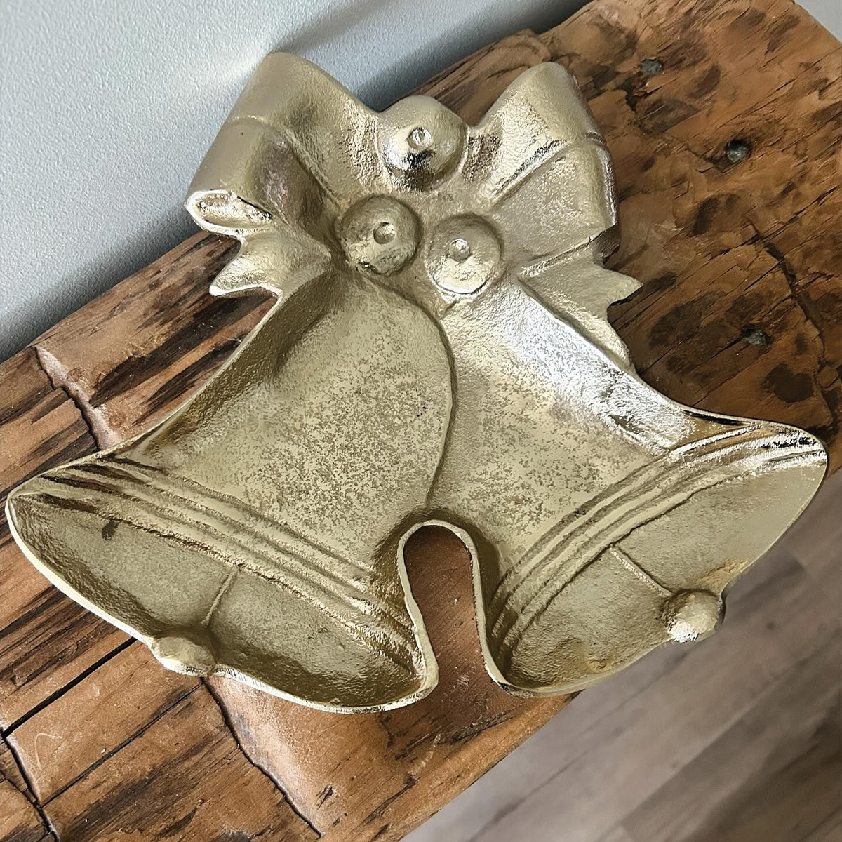 Antiqued Gold Bell Tray