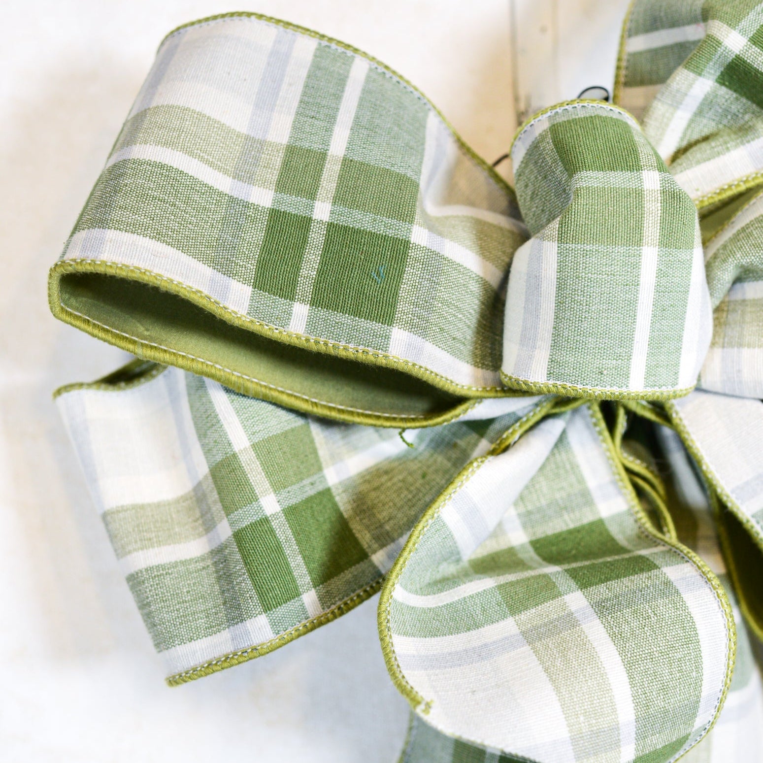 Pistachio Plaid Bow