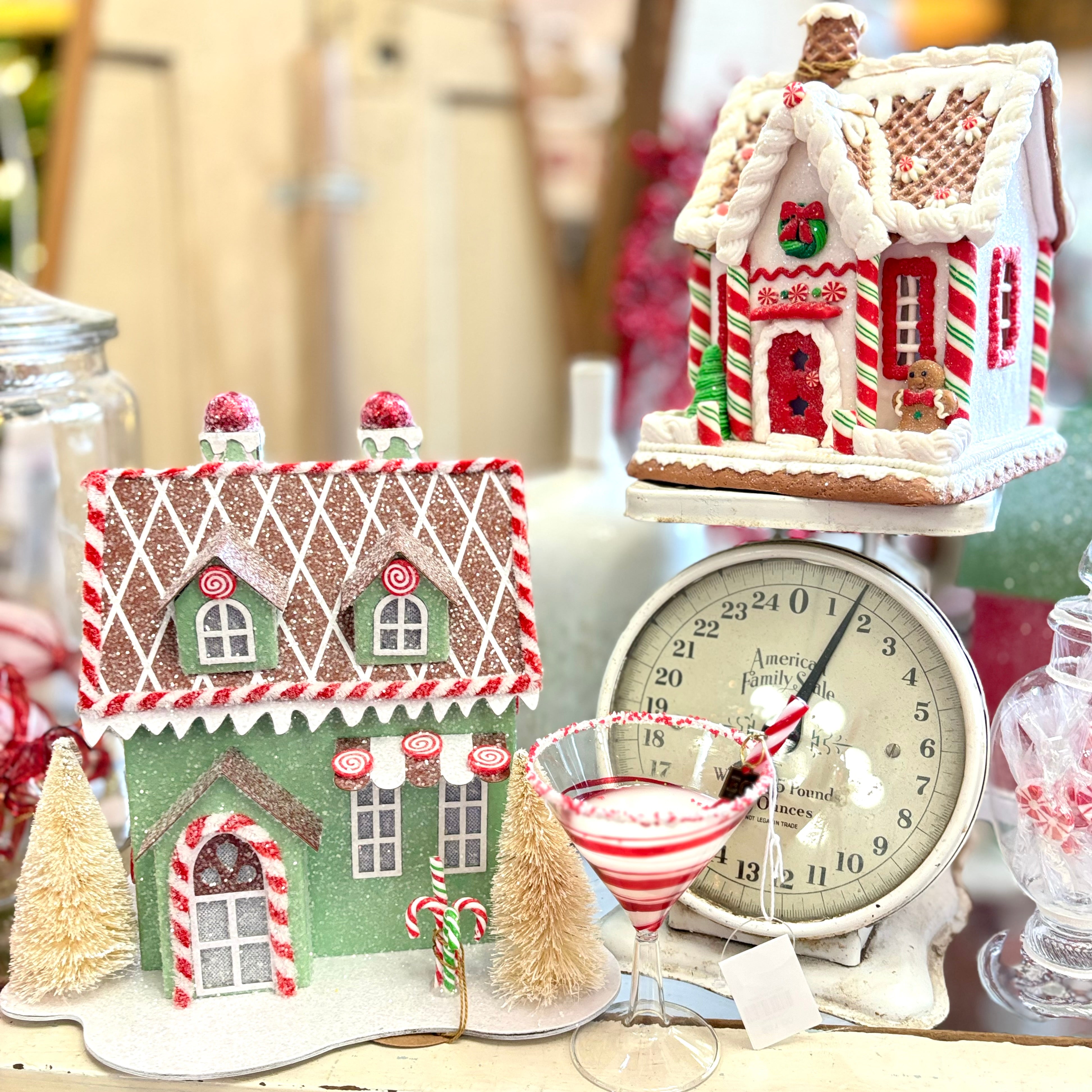 Peppermint Cookie House LED Battery Timer