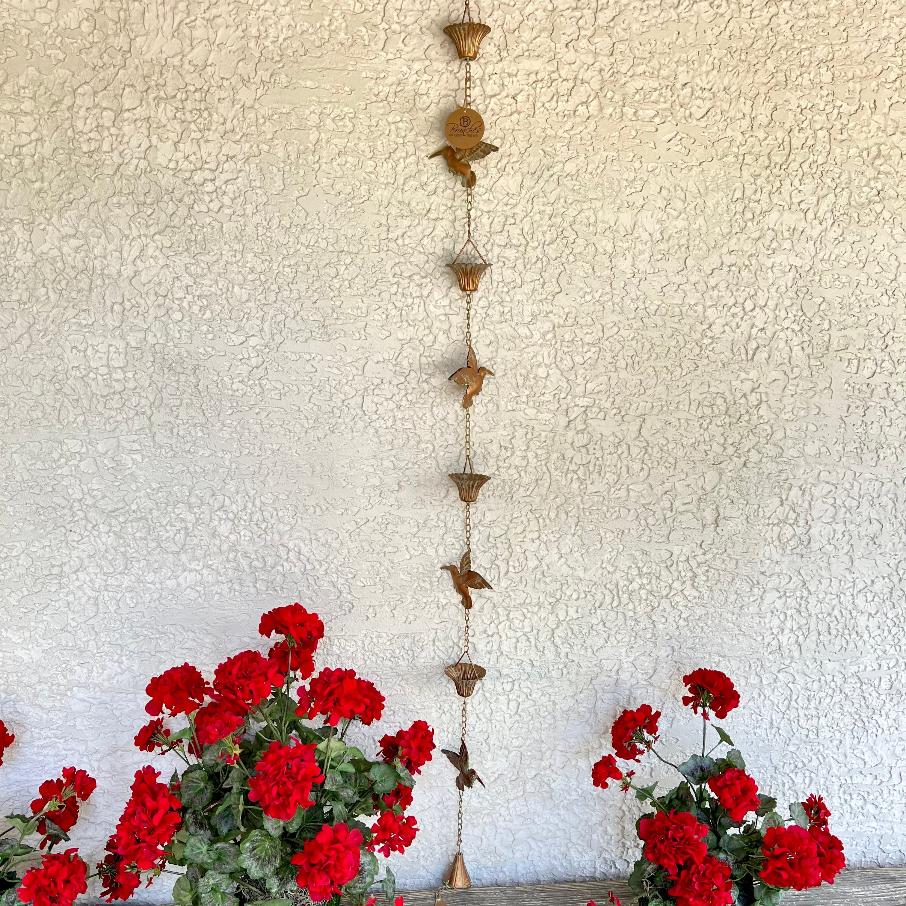 Hummingbird Iron Rain Chain and Wind Chime