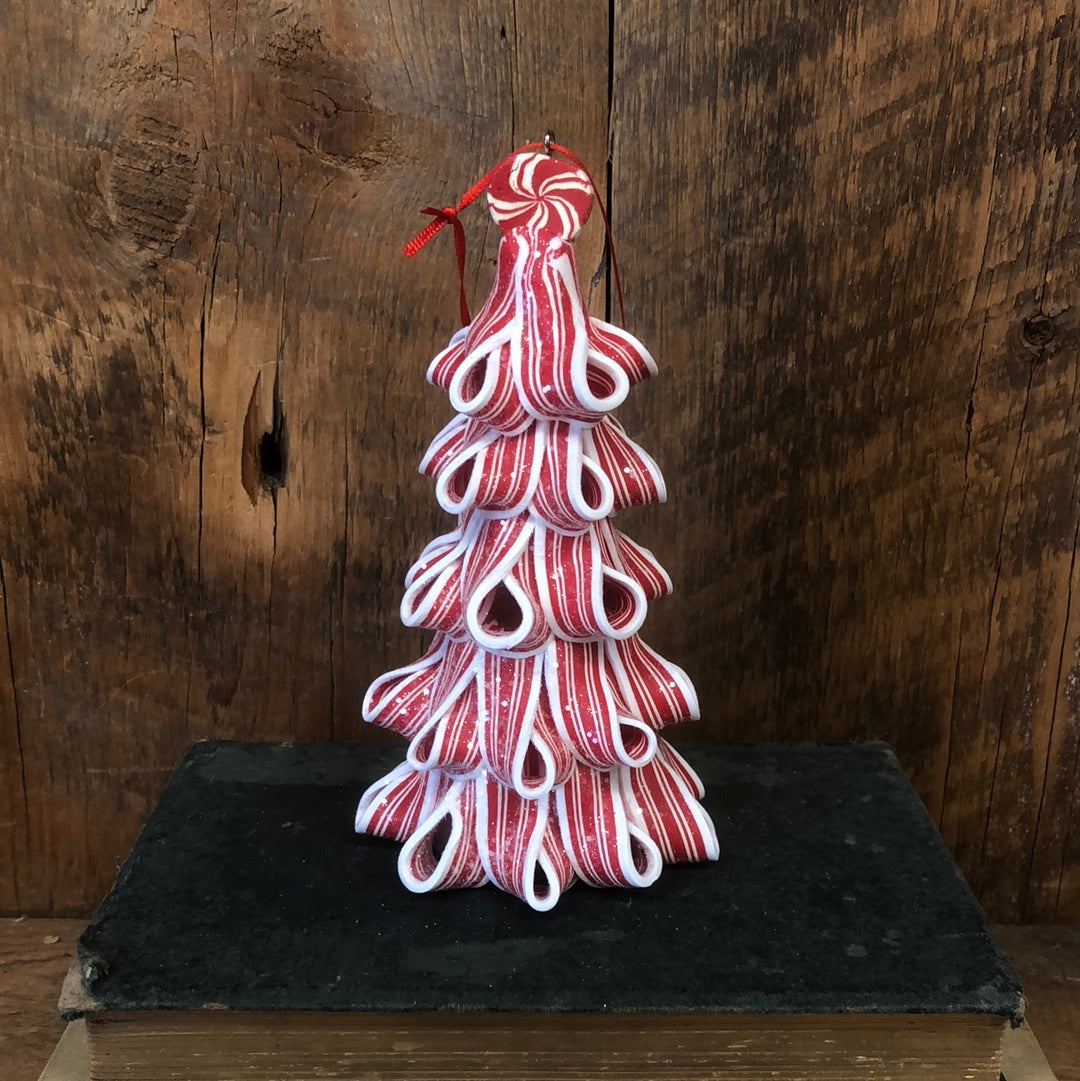 Sparkling Peppermint Ribbon Candy Tree Ornament