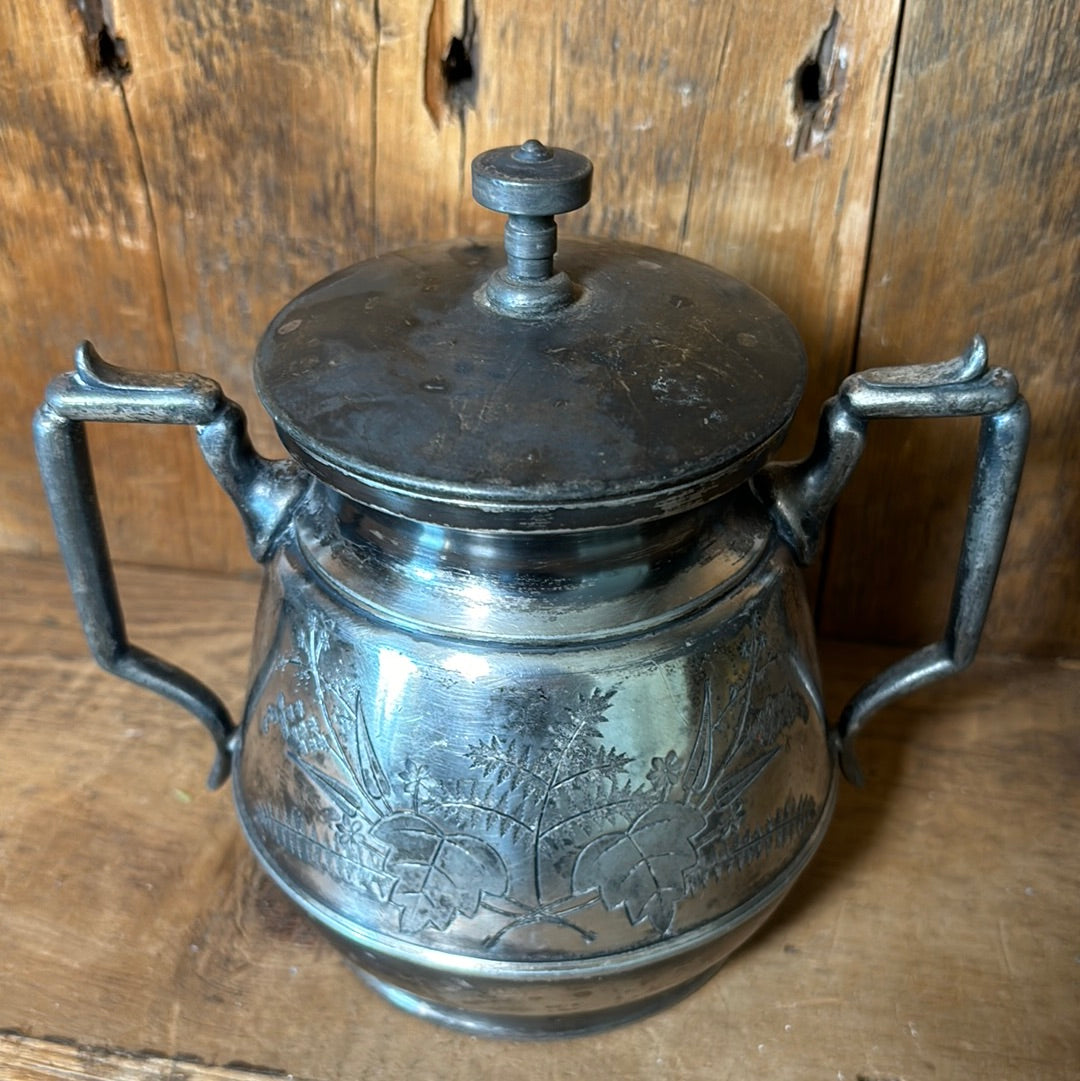 Early 1900's Antique Meriden Quadruple-plated Sugar Jar