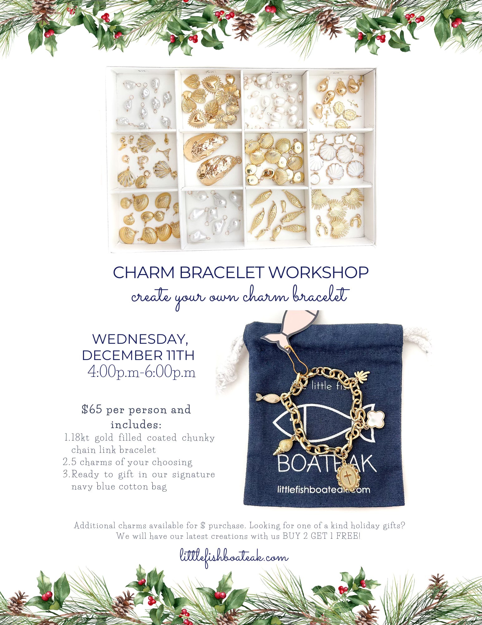 12.11.24 @ 4:00PM | Little Fish Boateak Bracelet Charm Design Workshop OVERFLOW Class