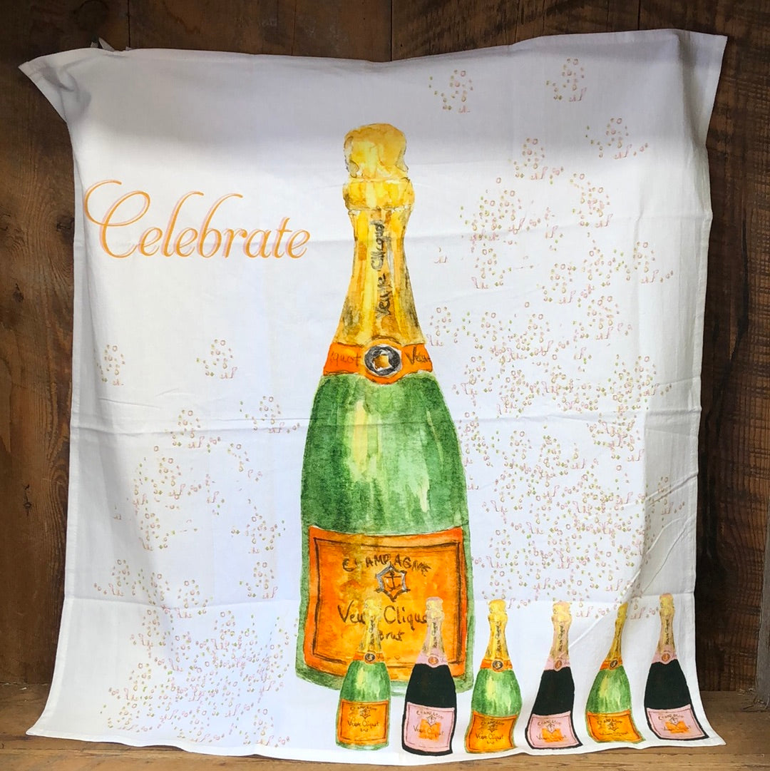 Celebrate Champagne Tea Towel