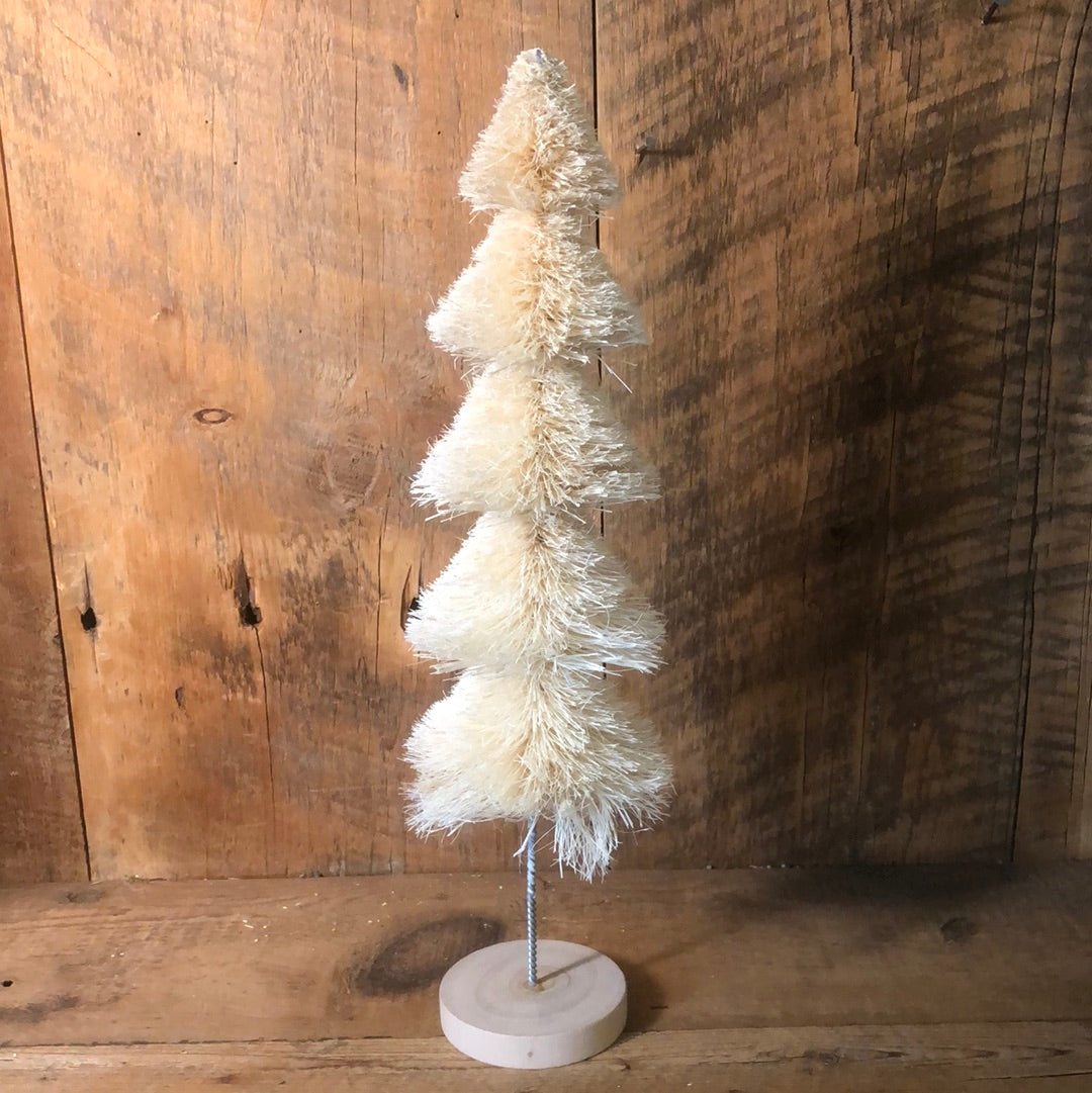 Natural Bottle Brush Tree on Wood Stand Large