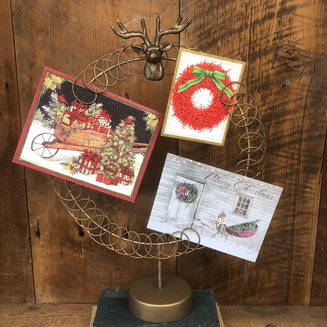 Round Wire Christmas Card Holder Stand