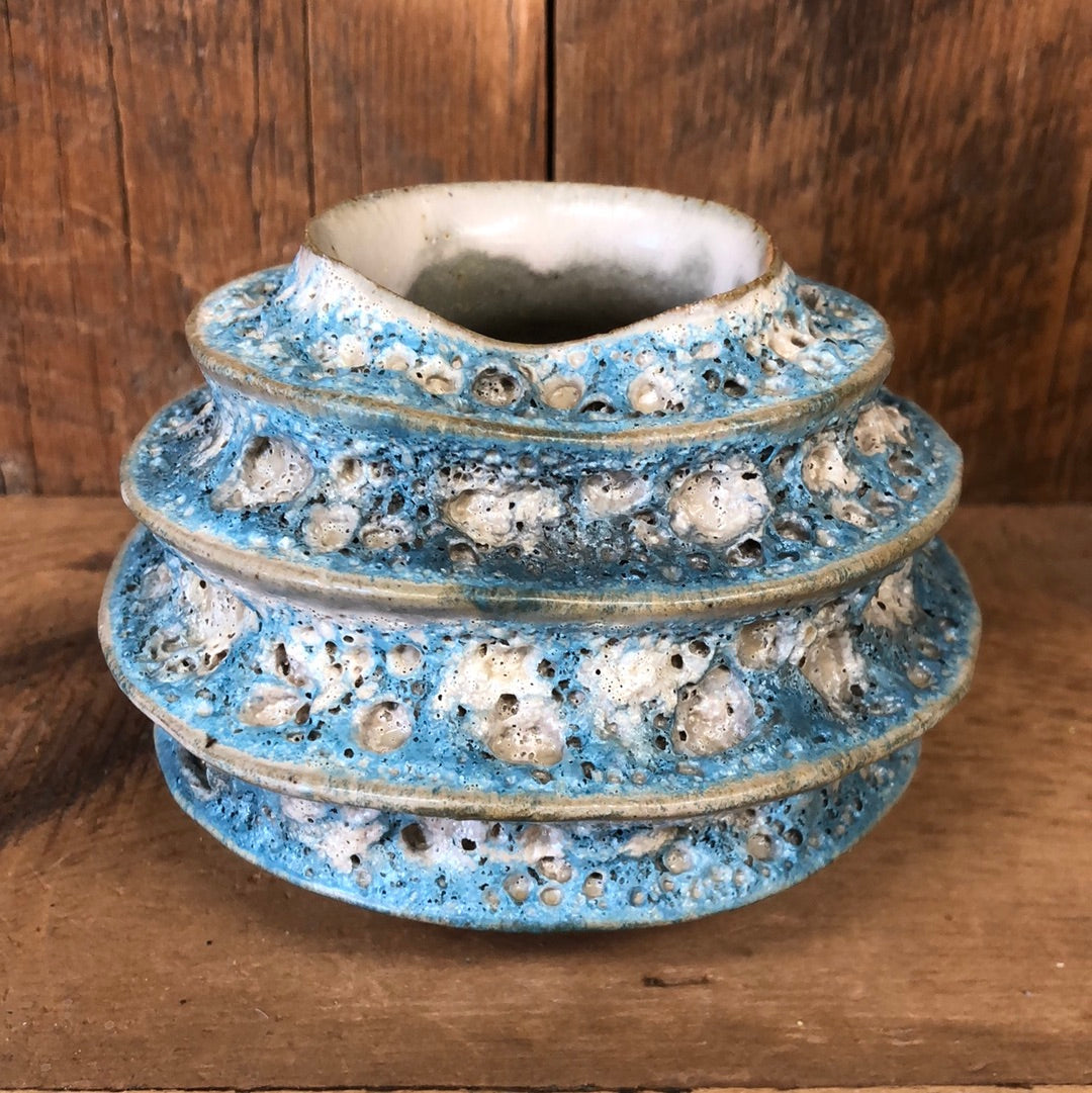 Luffa Ring Sea Blue Small Vase