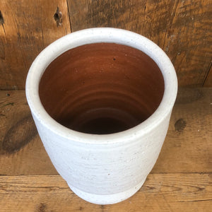 White Cement Footed Pot Small