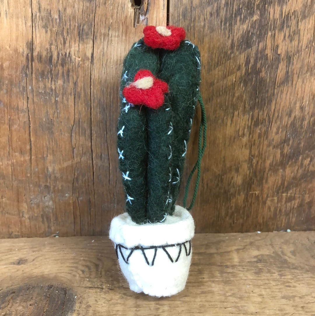 Festive Felt Cactus Ornament