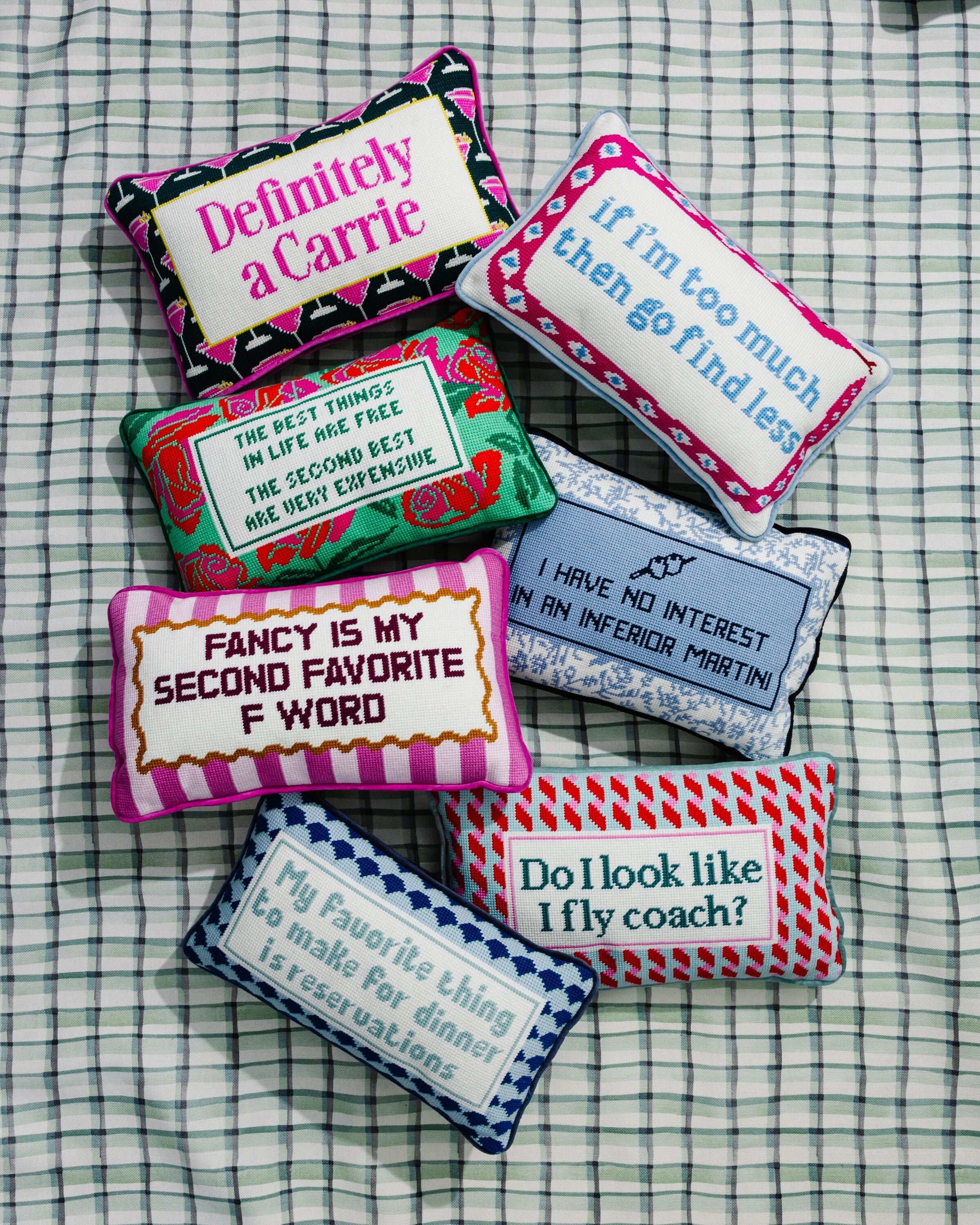 "My Favorite Thing to Make for Dinner" Needlepoint Pillow