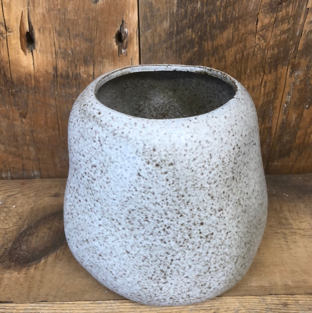 Tan Brown Speckled Pot Small