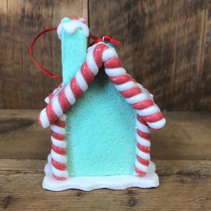 Clay Gingerbread House Ornament Green