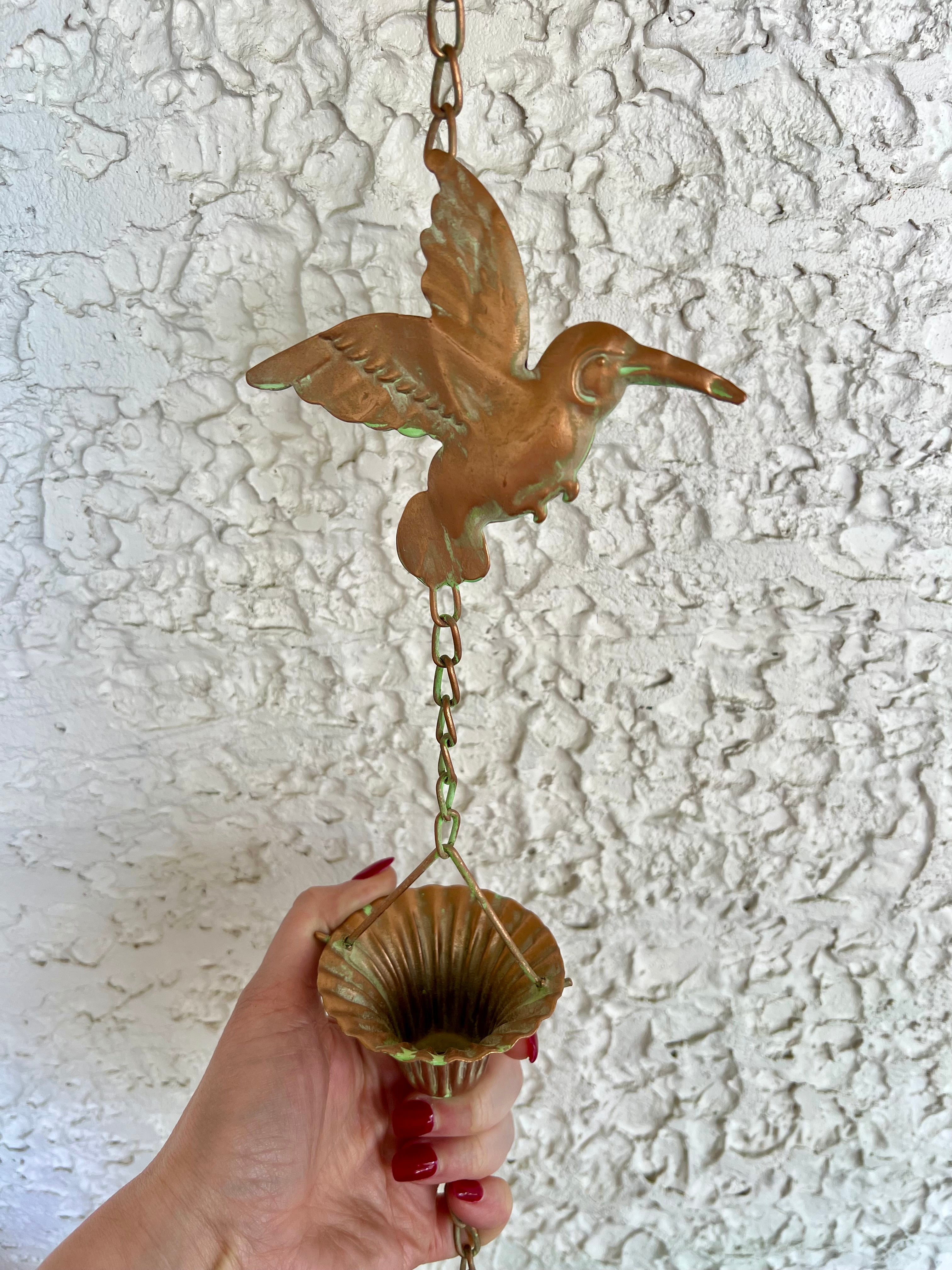 Hummingbird Iron Rain Chain and Wind Chime
