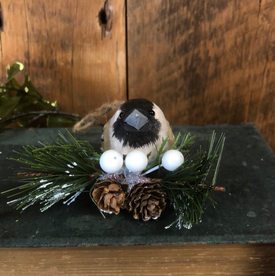 Chickadee on Tree Branch Ornament
