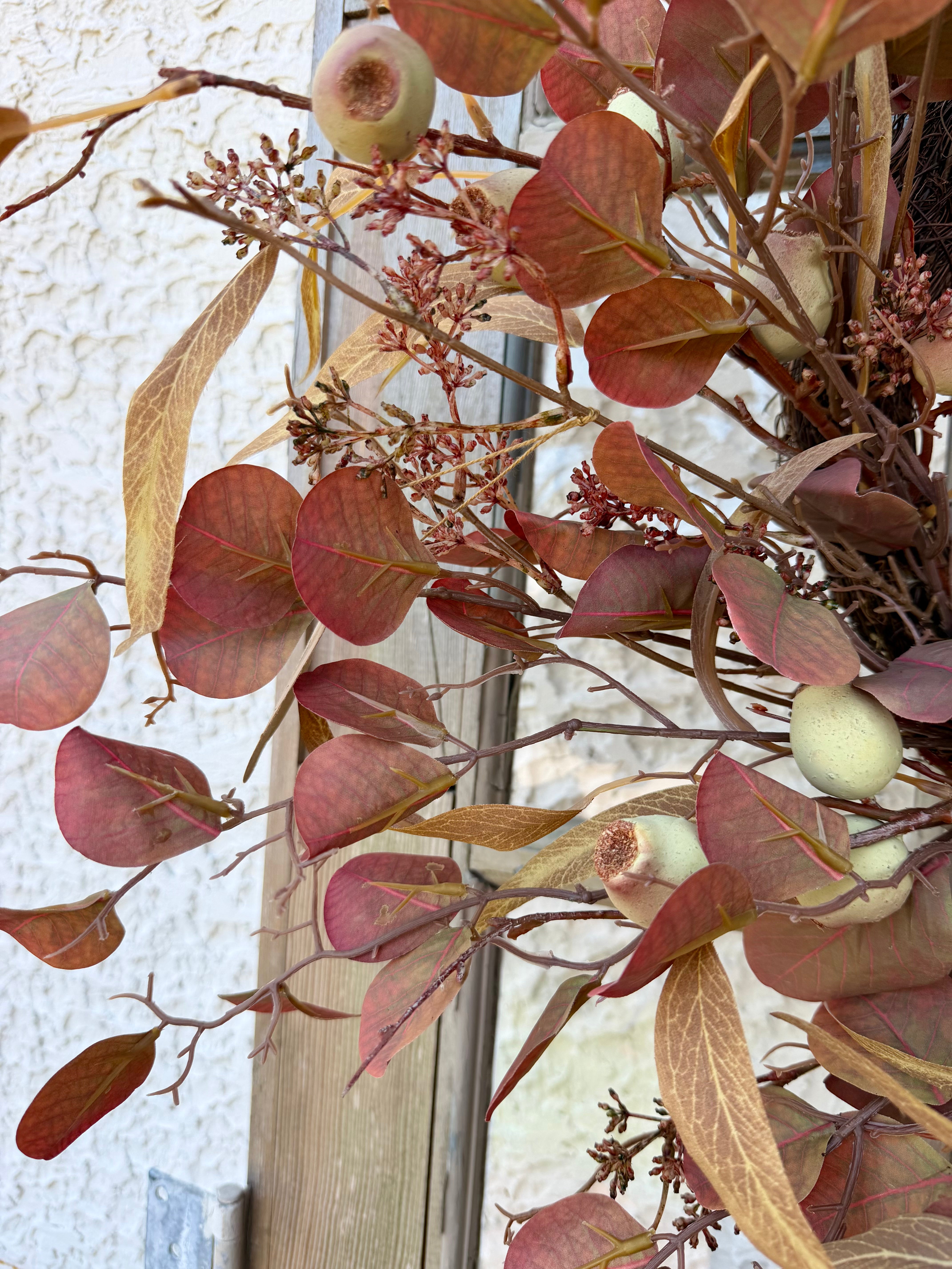 Wine Eucalyptus and Pod Wreath 24" D
