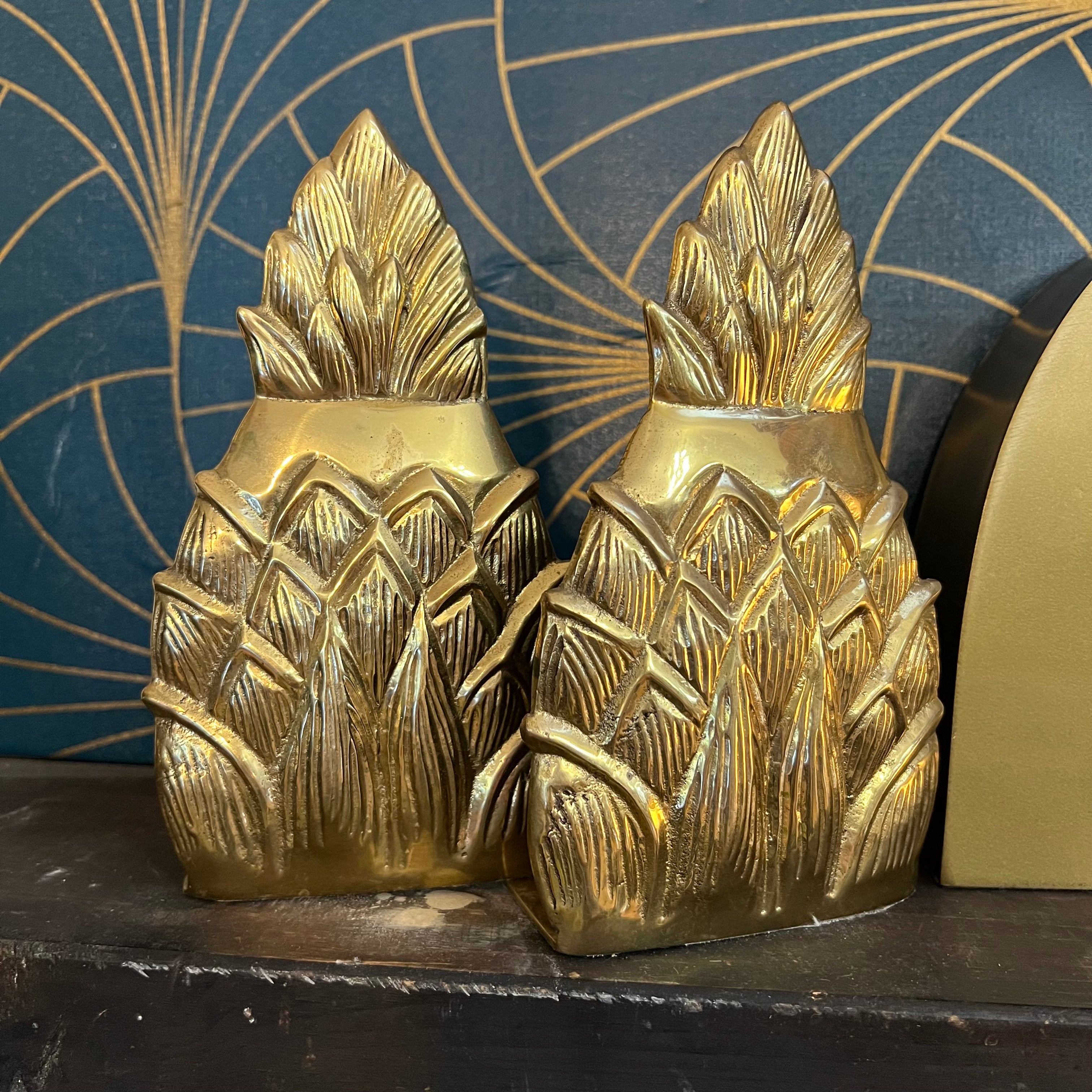 Pair of Brass Pineapple Bookends