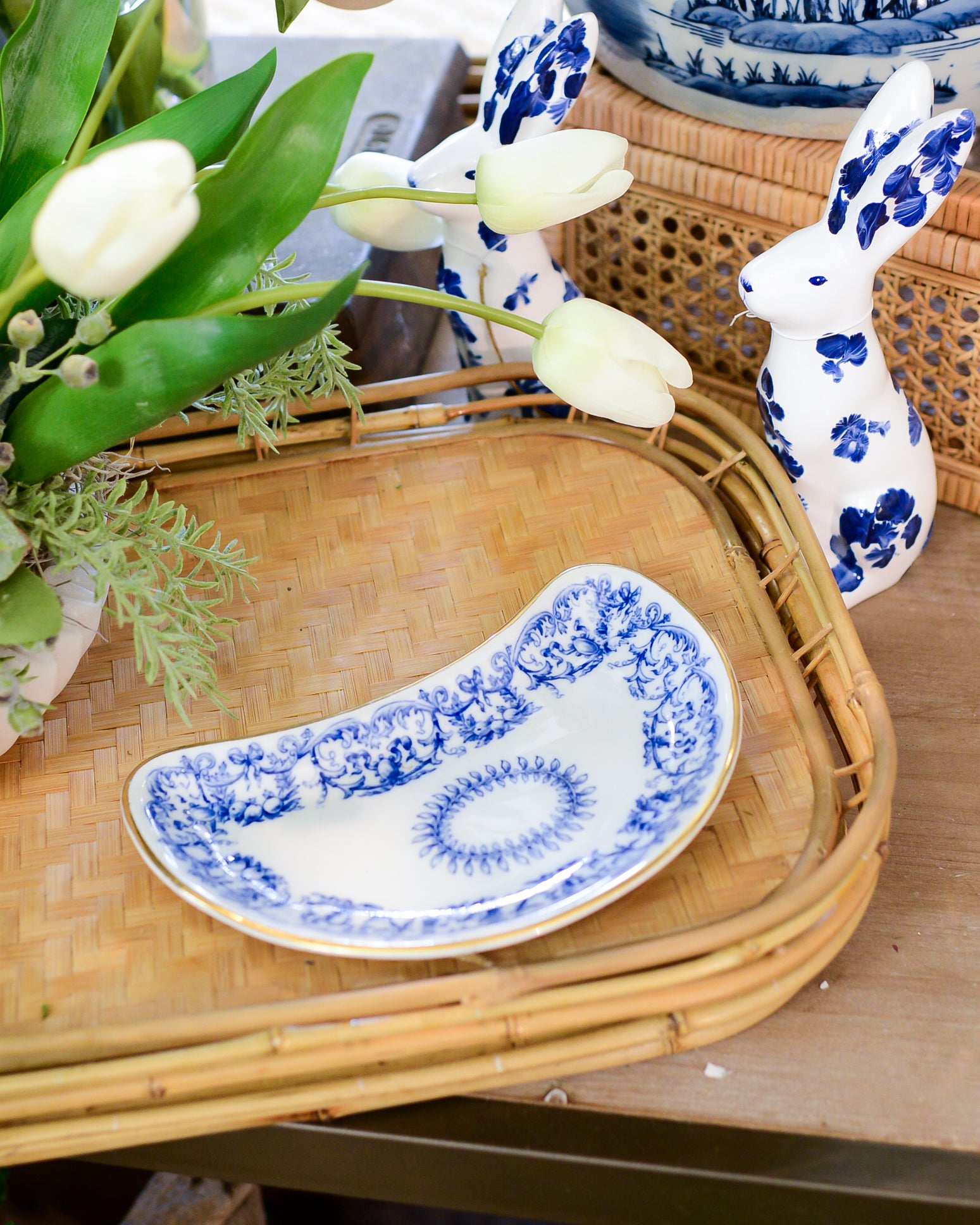 Cauldon Flow Blue Gold Trimmed Bone Plate