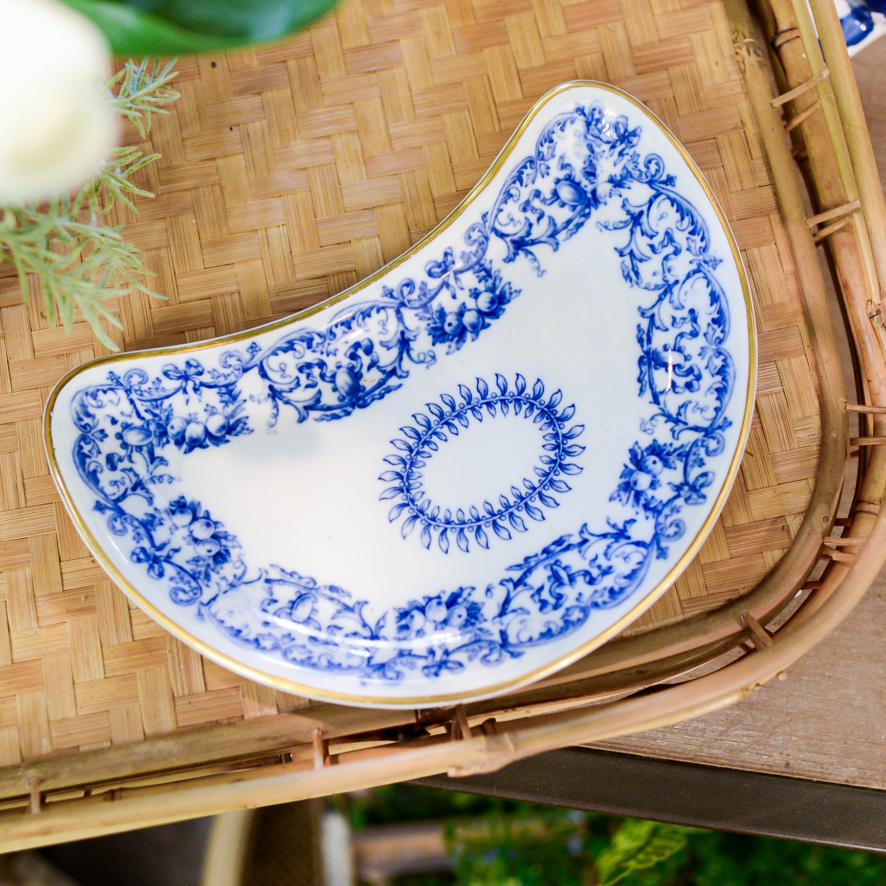 Cauldon Flow Blue Gold Trimmed Bone Plate