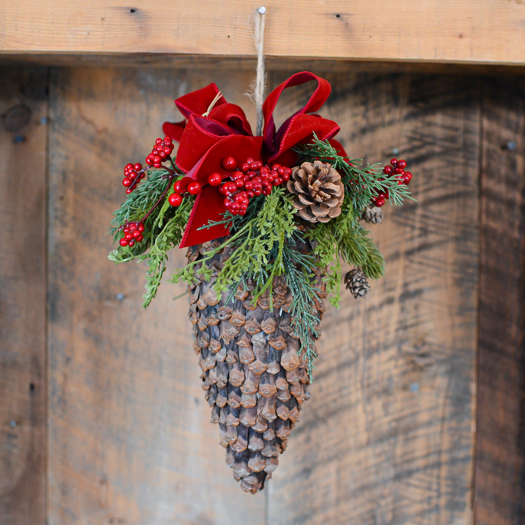 Decorated Hanging Holiday Pinecone