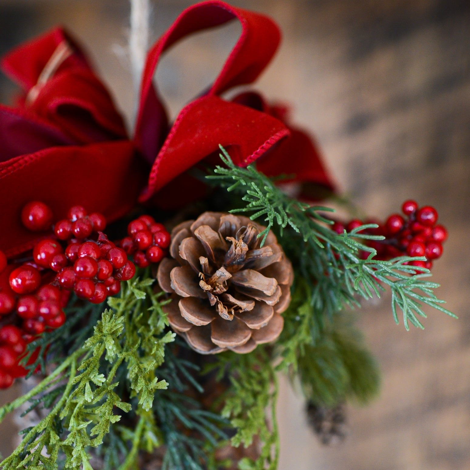 Decorated Hanging Holiday Pinecone