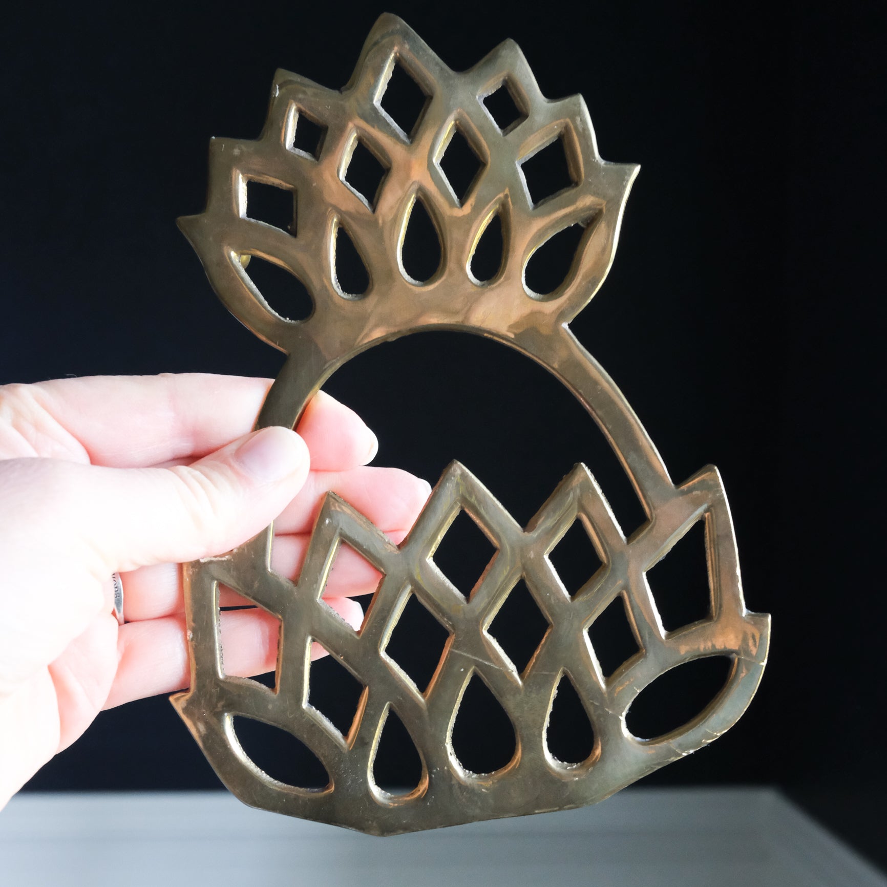 Vintage Solid Brass Pineapple Trivet