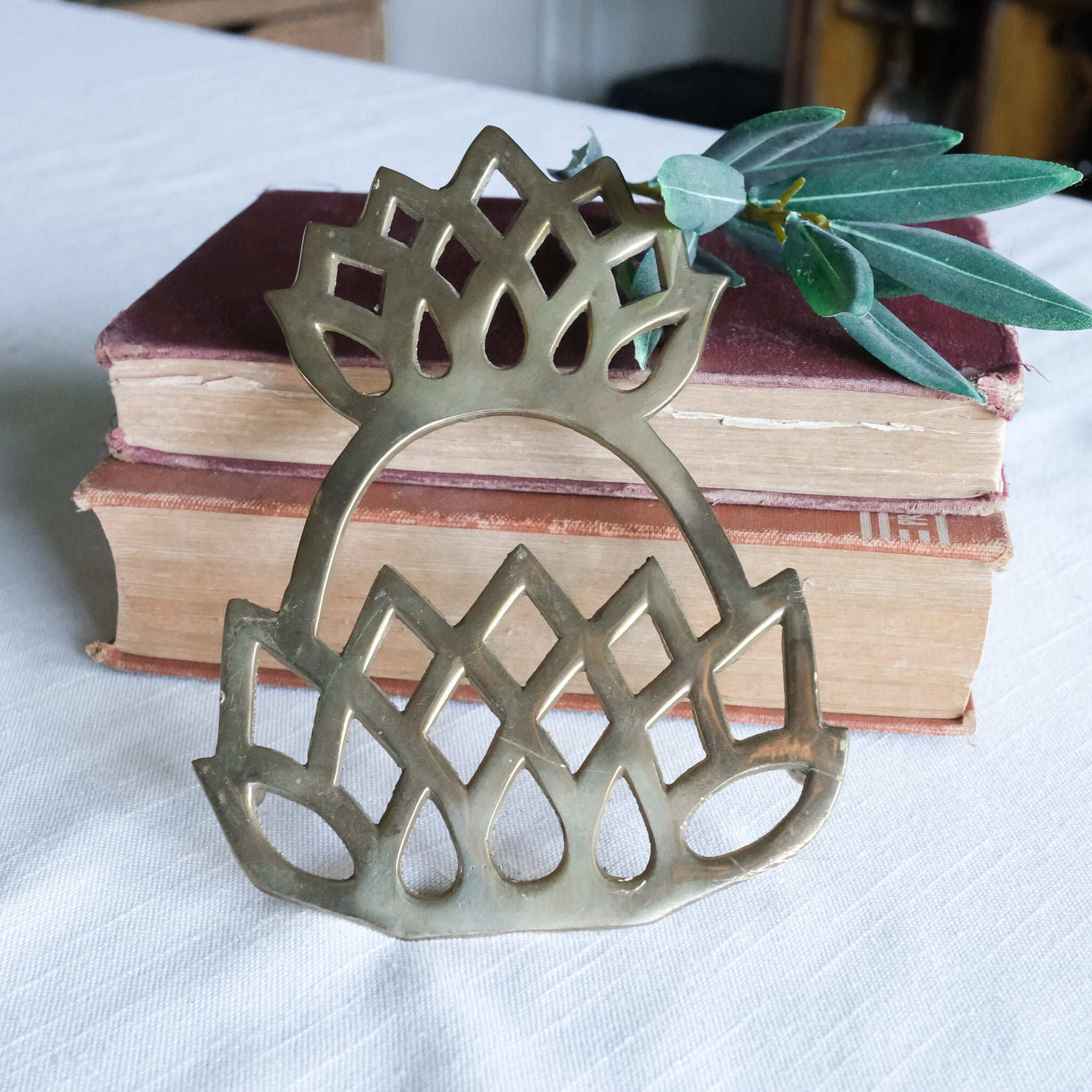 Vintage Solid Brass Pineapple Trivet