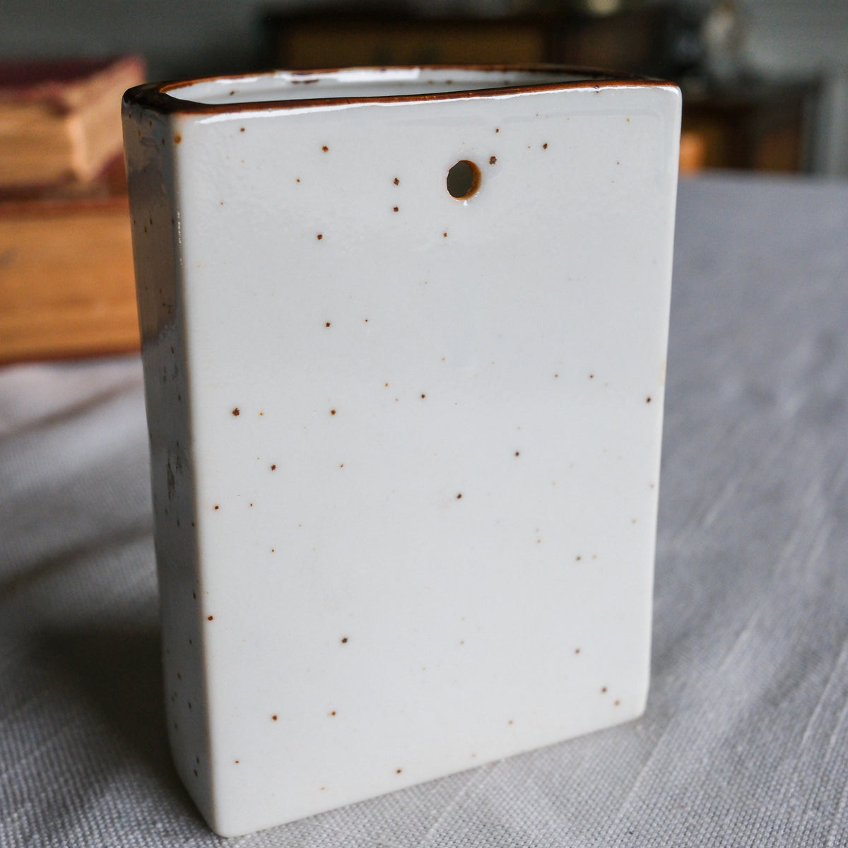 Takahashi Crafted in Japan Speckled Pottery Citrus Wildflower Petite Wall Vases - Set of 2