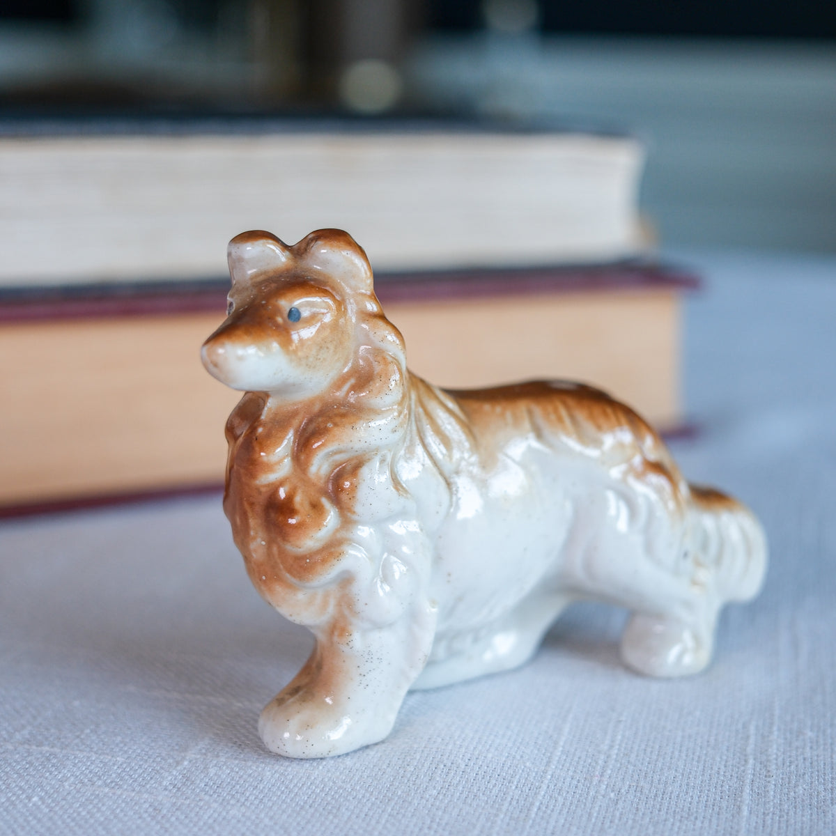 Vintage Collie Dog Japan Ceramic Petite Figurine