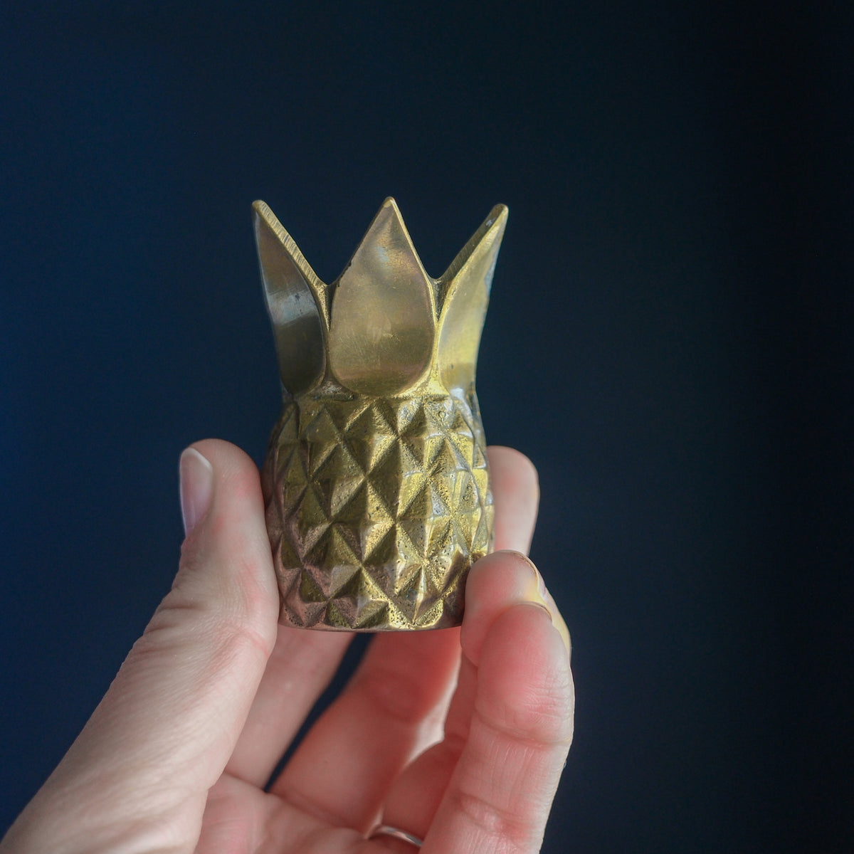 Pair of Mini Brass Vintage Pineapple Candle Toothpick Holder by Andrea by Sadak (Set of 2)