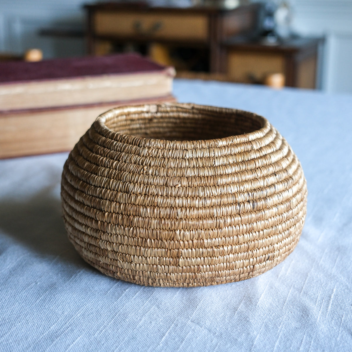 Rattan Low Basket Planter