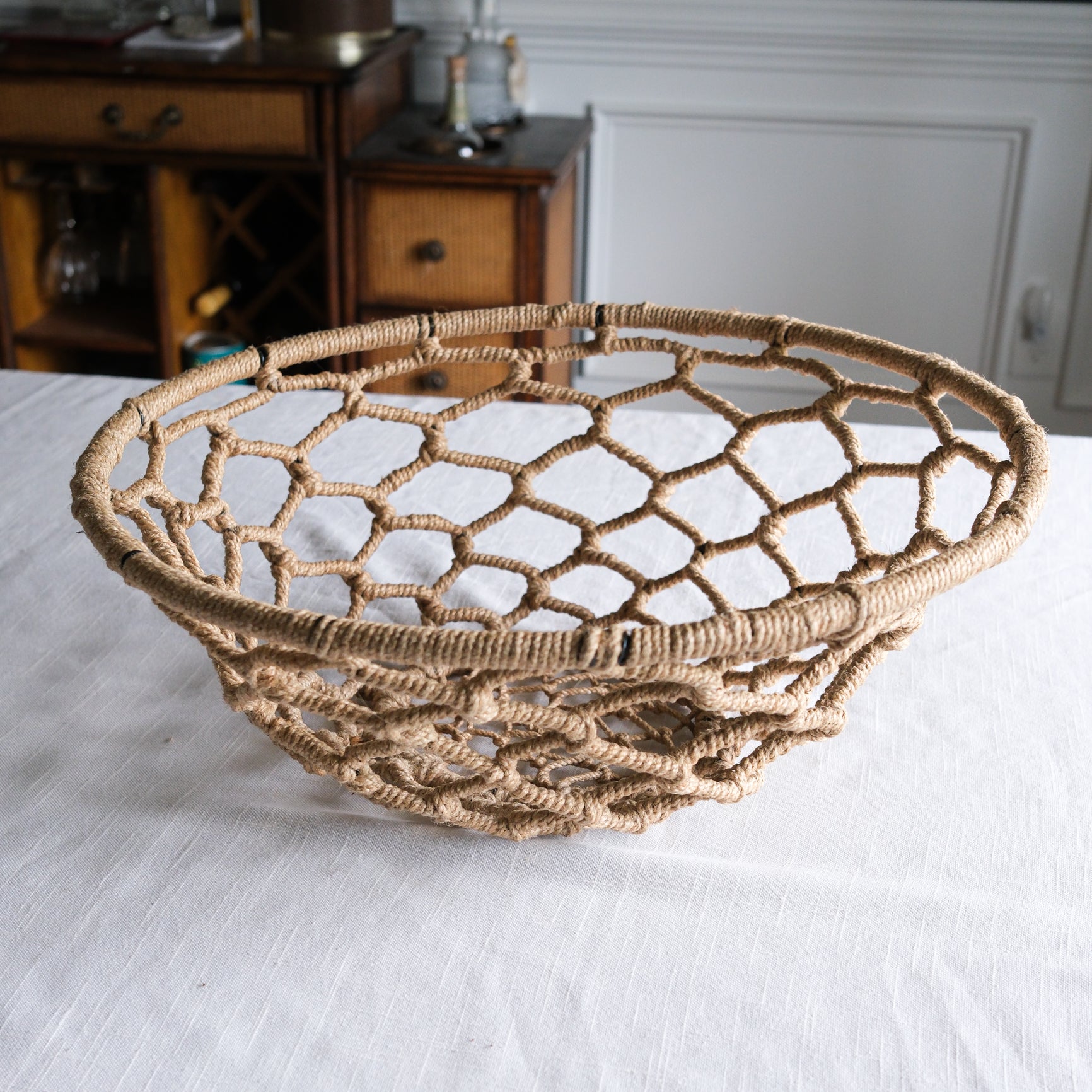Large Jute Net Nautical Bowl Basket