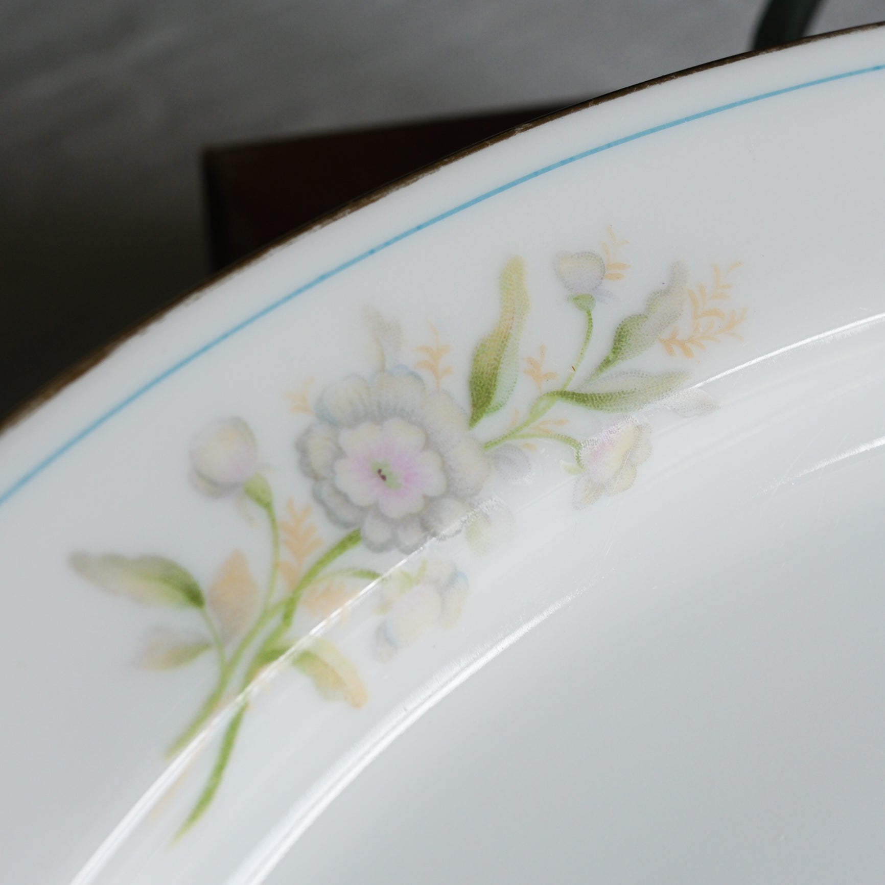 Grace China Rochelle Large Oval Serving Platter Pink Magnolia Floral Design with Gold Trimmed Handles
