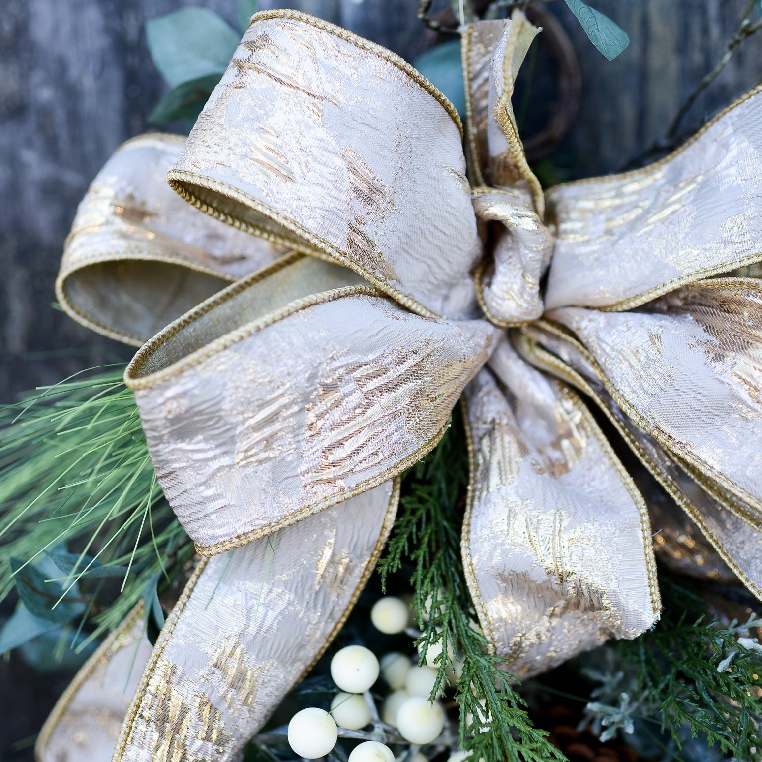 Winter White Down Down with Bow