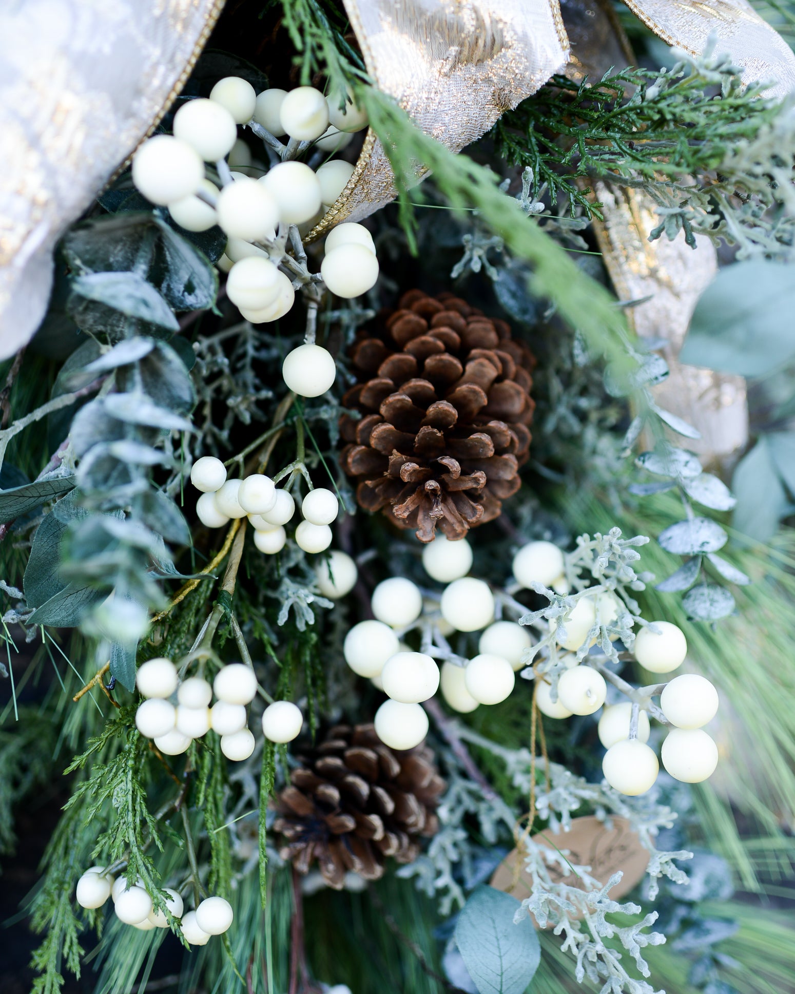 Winter White Down Down with Bow