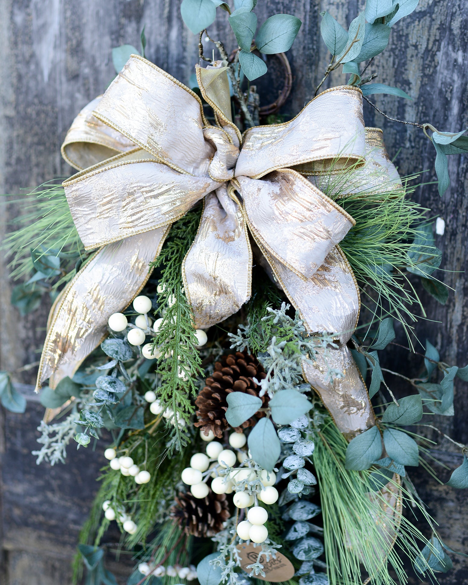 Winter White Down Down with Bow