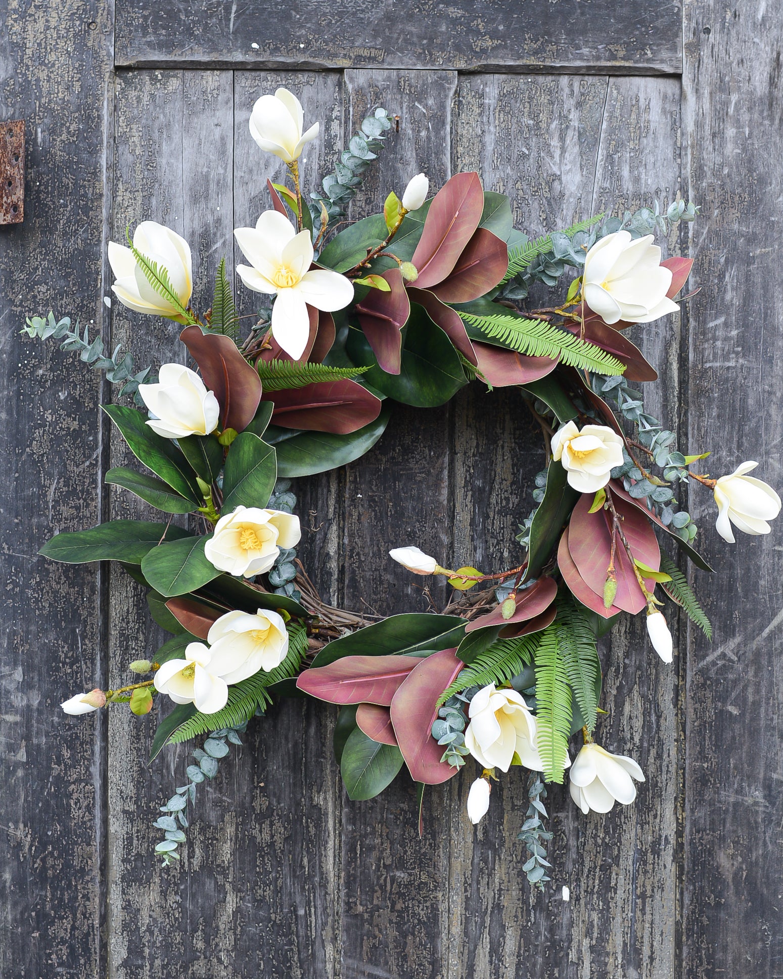 White Saucer Magnolia Wreath