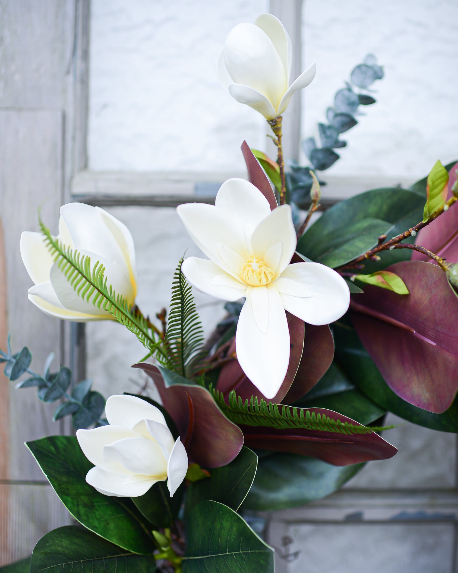 White Saucer Magnolia Wreath