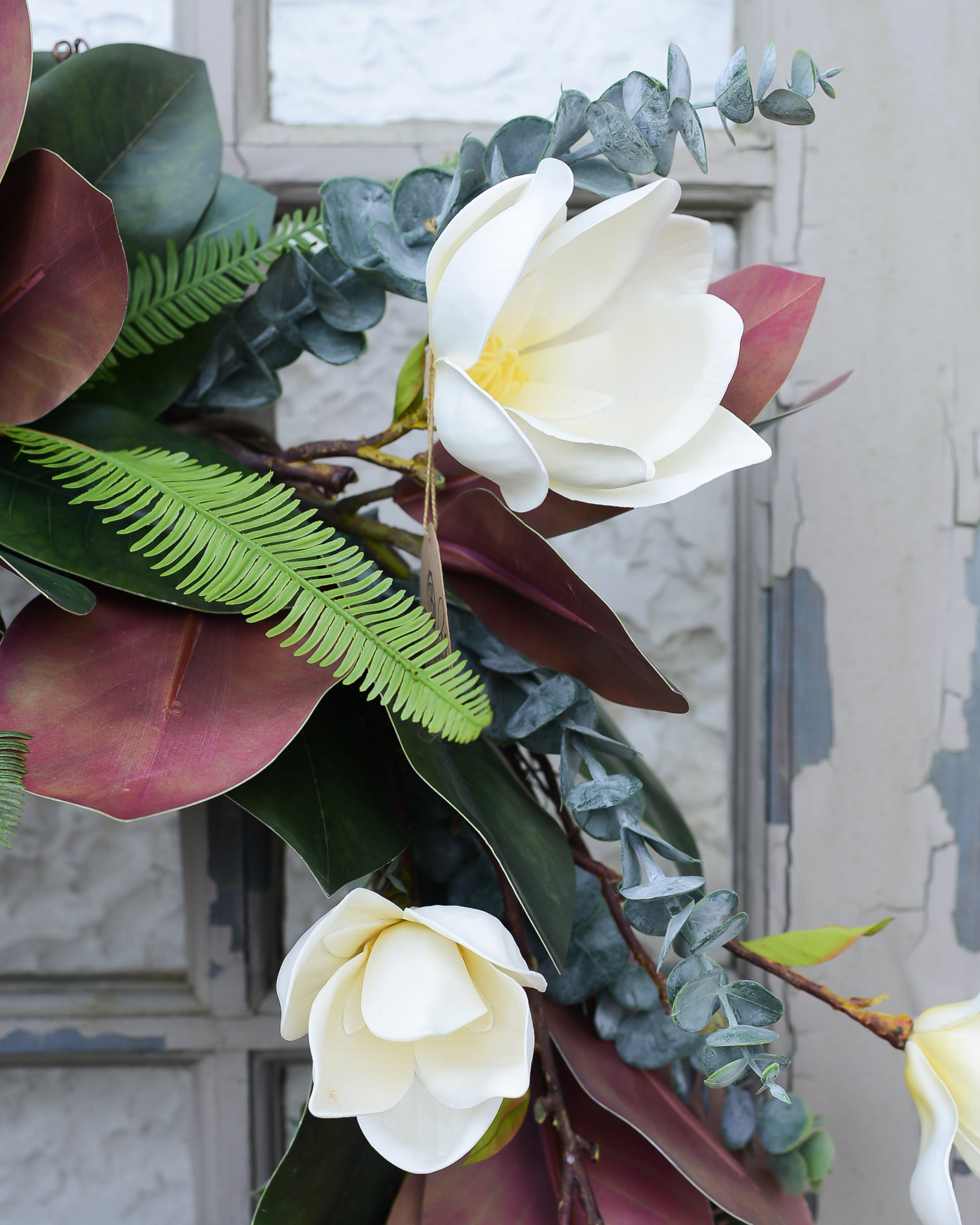 White Saucer Magnolia Wreath