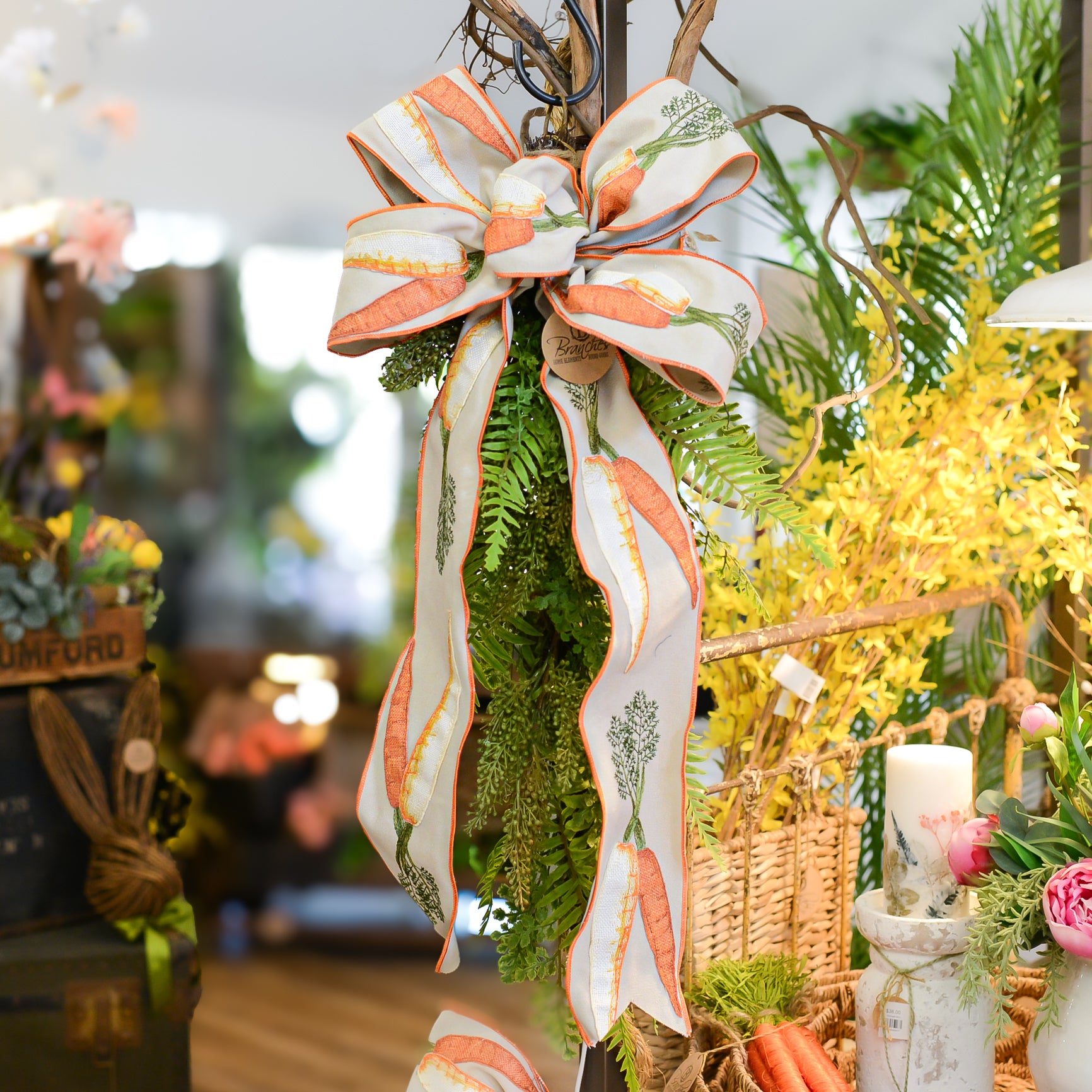 Spring Carrot Elongated Oversized Bow