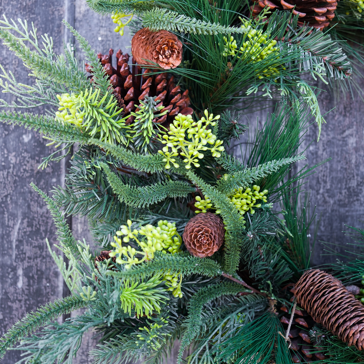 28"D Pine and Seed Pinecone Wreath