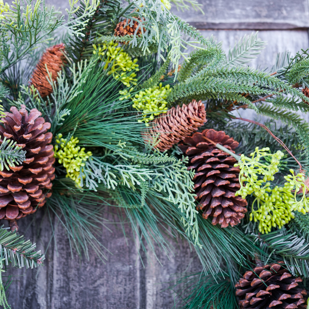 28"D Pine and Seed Pinecone Wreath