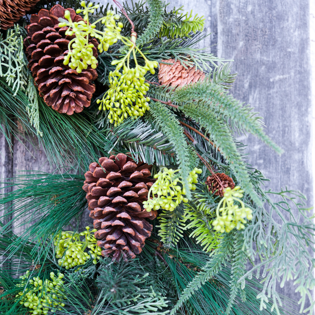28"D Pine and Seed Pinecone Wreath