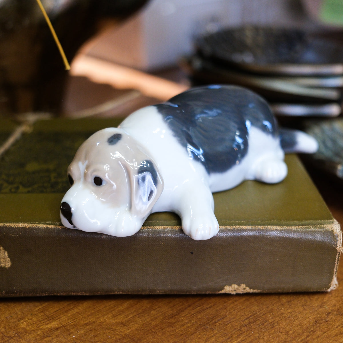 Royal Copenhagen Sleepy Puppy Beagle Ceramic Figurine
